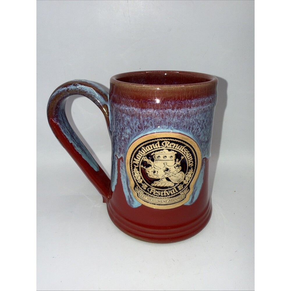 2015 Maryland Renaissance Festival Beer Tankard Mug Grey Fox Pottery